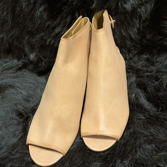 COACH VINTAGE Marietta Burnish Calf leather ginger peep toe kitten heels s10 NIB - Picture 8 of 11